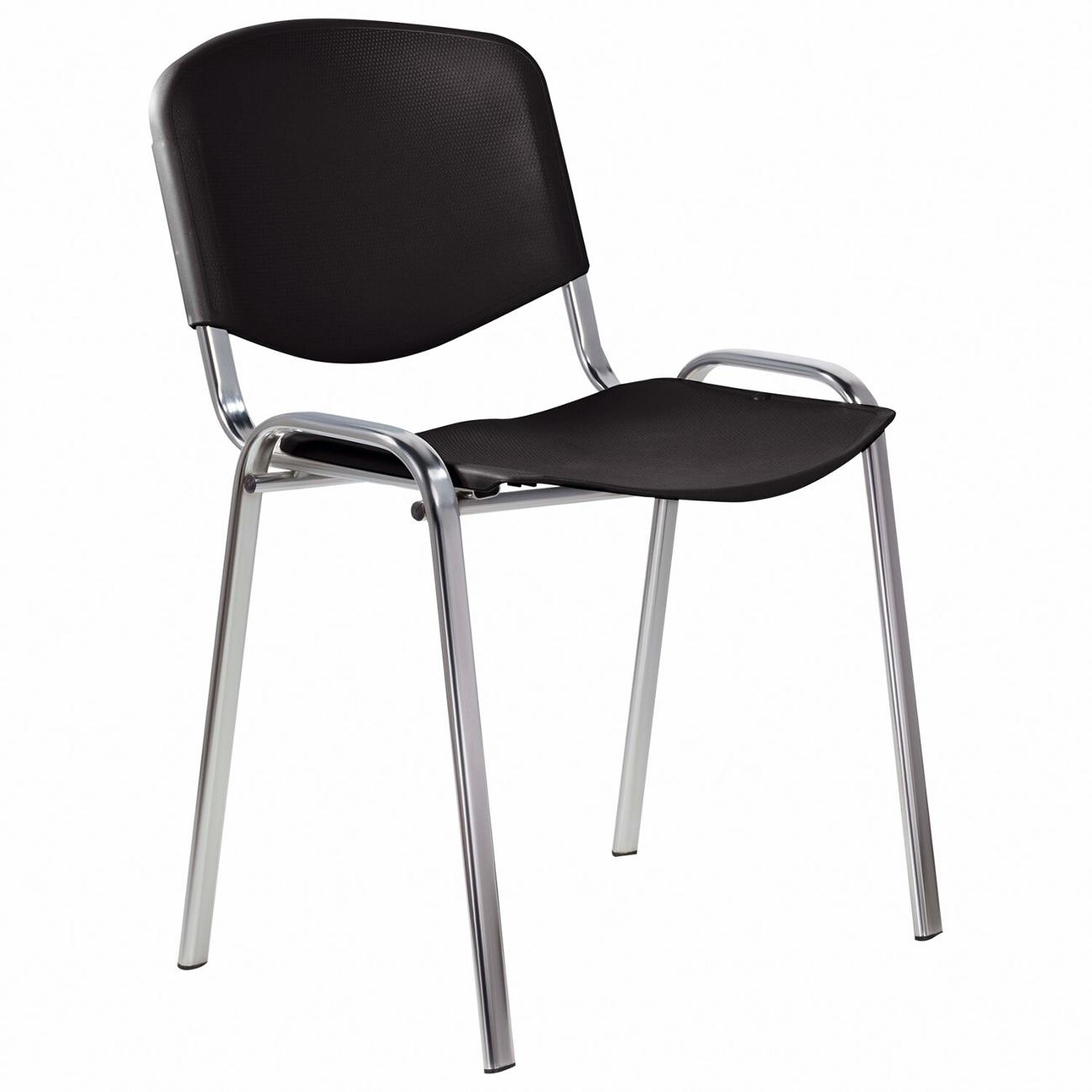 Стул Staff Plast CF-009, хр.каркас/пласт.черн