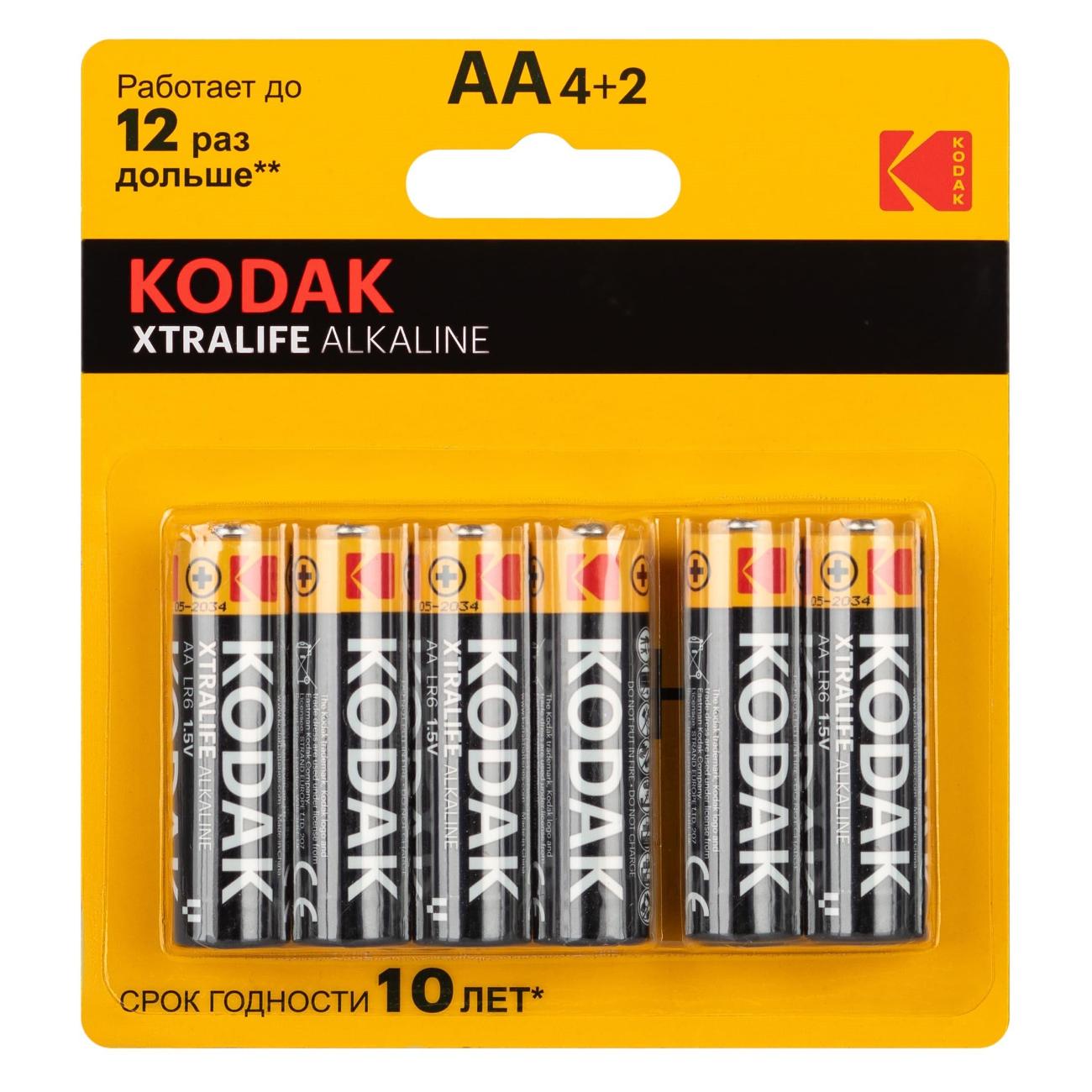 Батарея Kodak LR6-4+2BL XTRALIFE Alkaline