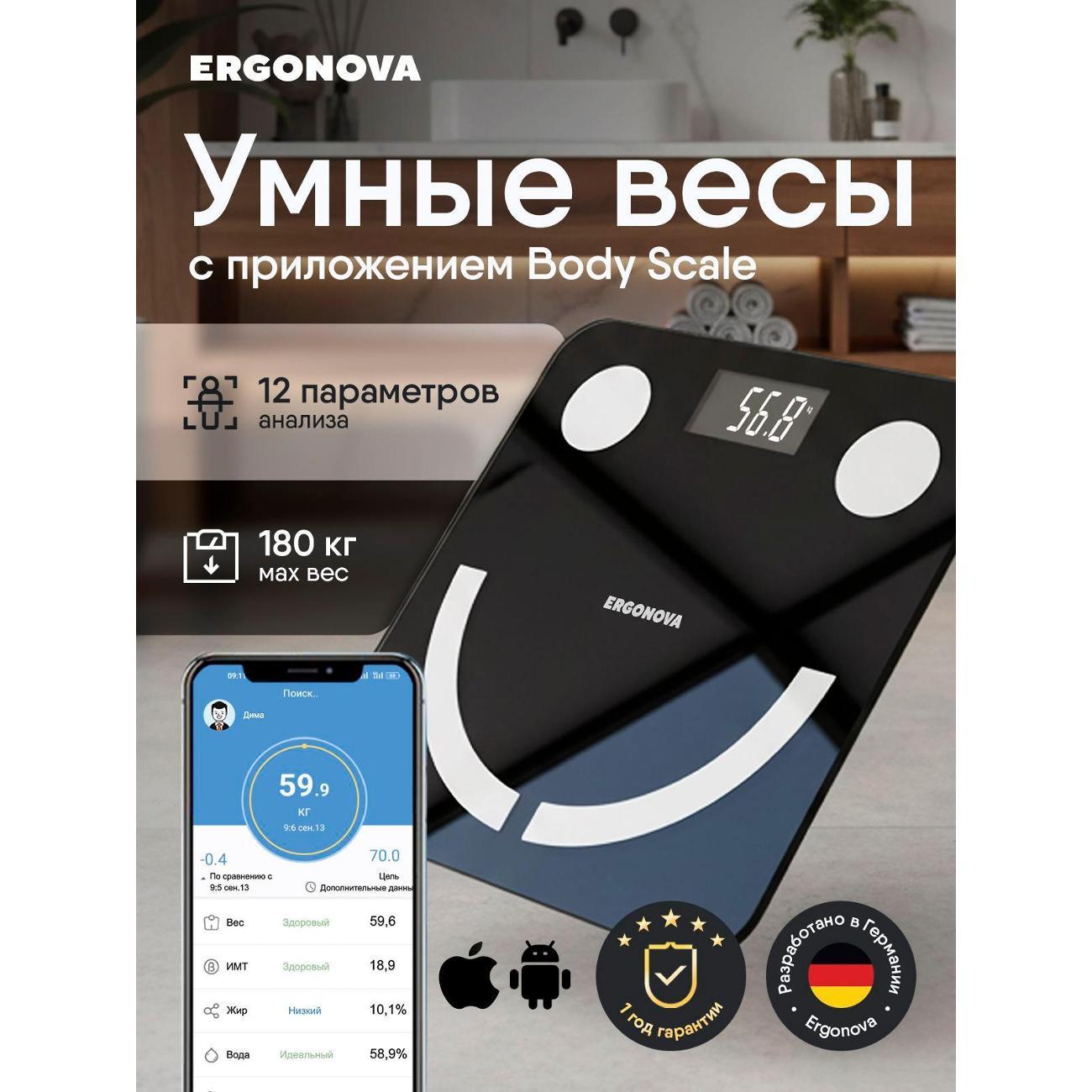 Весы напольные электронные Ergonova Body Scale