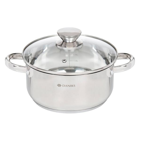 Кастрюля Daniks Оптима QS-S-20/GS-01201-20CA