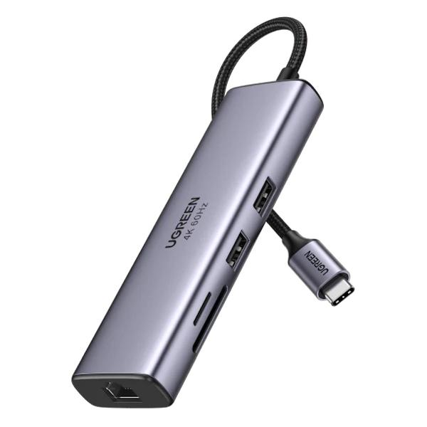 USB концентратор uGreen CM512 USB-C Multifunct. Adapter with Ethernet