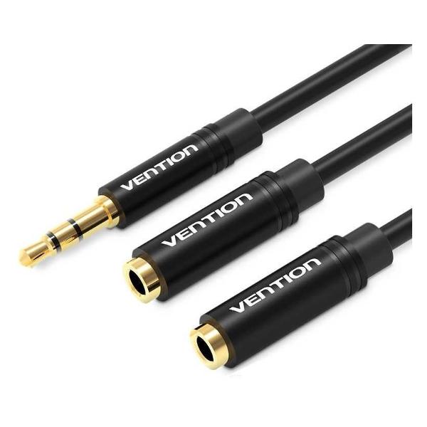 Переходник для аудио кабеля Vention Jack 3.5 mm M/Jack 3.5 mm F x 2, 0,3 м