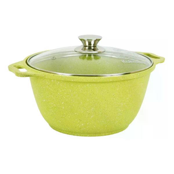 Кастрюля Kukmara Trendy style lime 3 л со стеклянной крышкой
