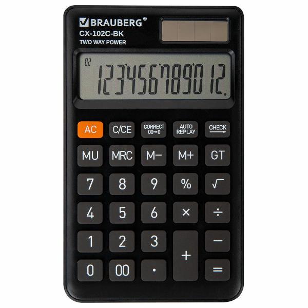 Калькулятор Brauberg CX-102C 12разр черн 272647