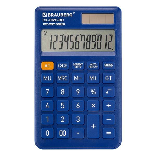 Калькулятор Brauberg CX-102C 12разр син 272648