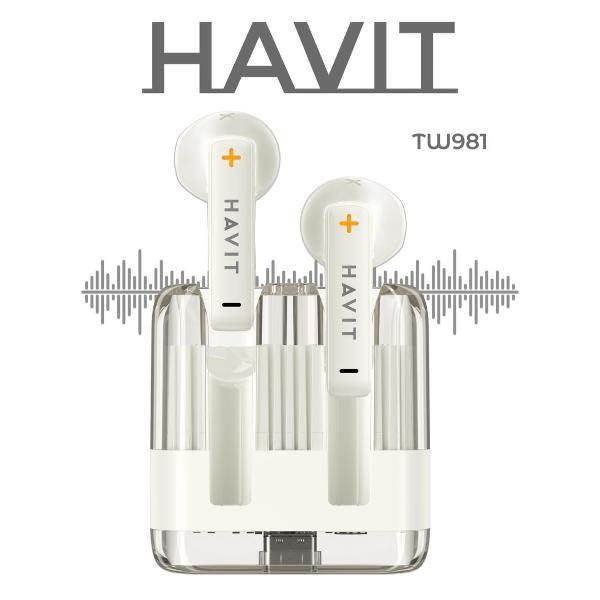 Наушники беспроводные TWS Havit TW981 бежевый