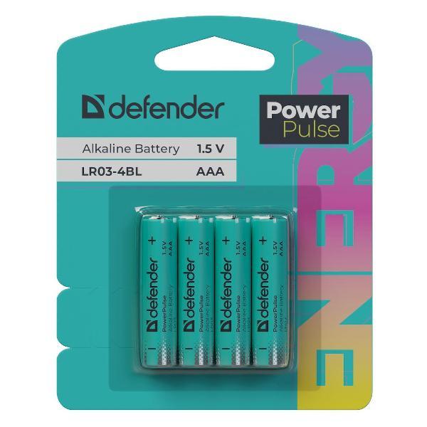 Батарея Defender LR03-4BL ААА, блистер, 4 шт.,PowerPulse