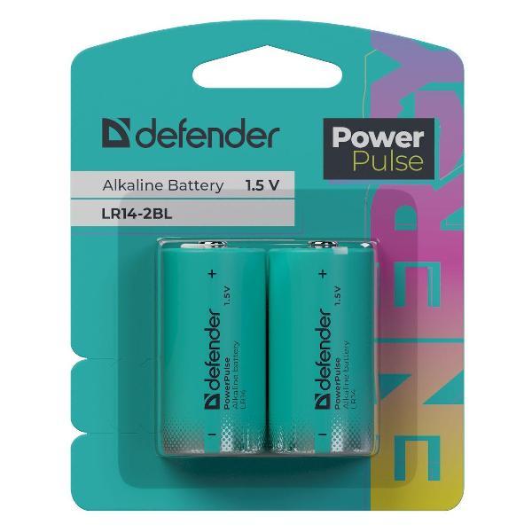 Батарея Defender LR14-2BL С, блистер, 2 шт., PowerPulse
