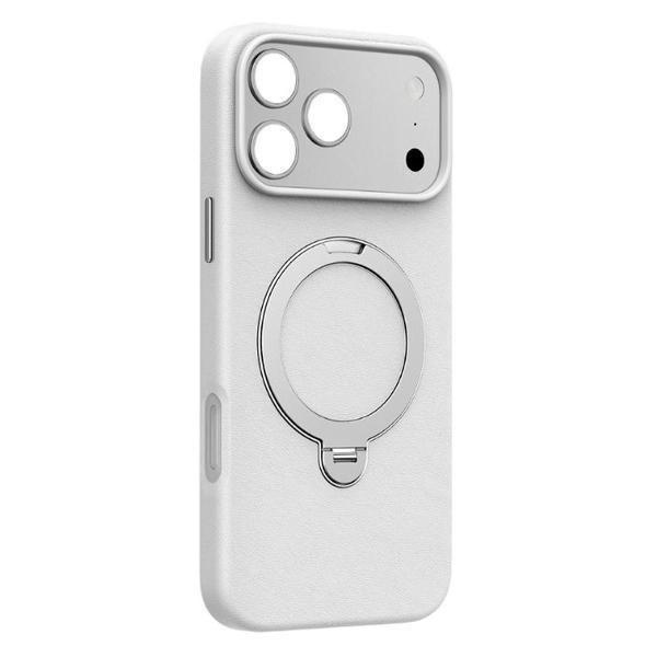 Чехол для смартфона, телефона Keephone Apple iPhone 17 Pro Max MeHold Eco MagSafe Высококачественная кожа, складная подставка на 360° Серый