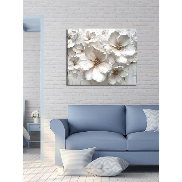 Картина на холсте LOFTime 40Х50 ЦВЕТЫ БЕЛ 3D К-732-4050