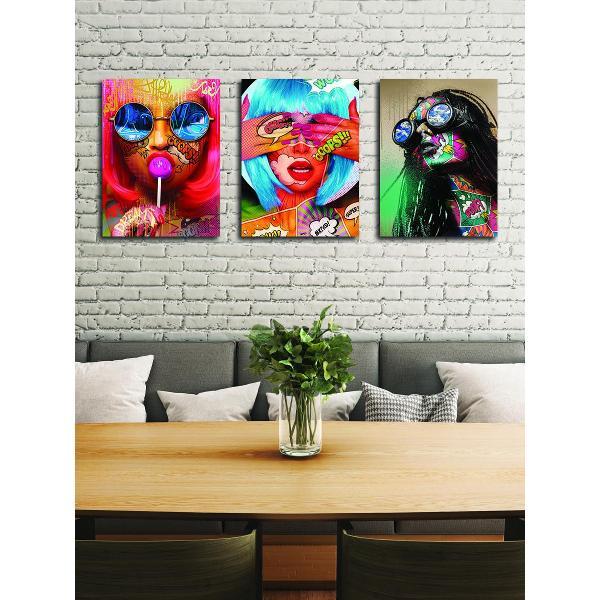 Картины на холсте LOFTime 3 шт Девушки Pop Art 30Х40 К-554-3040