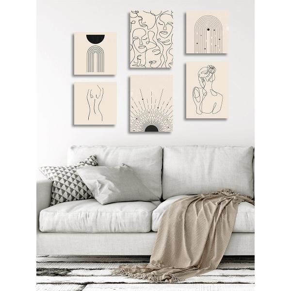 Картины на холсте с подрамником LOFTime 6шт АБСТРАКЦИЯ БЕЖЕВАЯ 3 К-263-3040