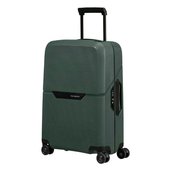 Чемодан Samsonite пластик, полипропилен, адресная бирка, 38 л, размер S, зеленый