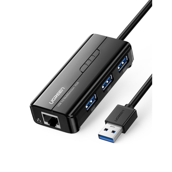 Разветвитель для компьютера uGreen 4 в 1 (хаб), 3 x USB 3,0, RJ45 (20265) 20265