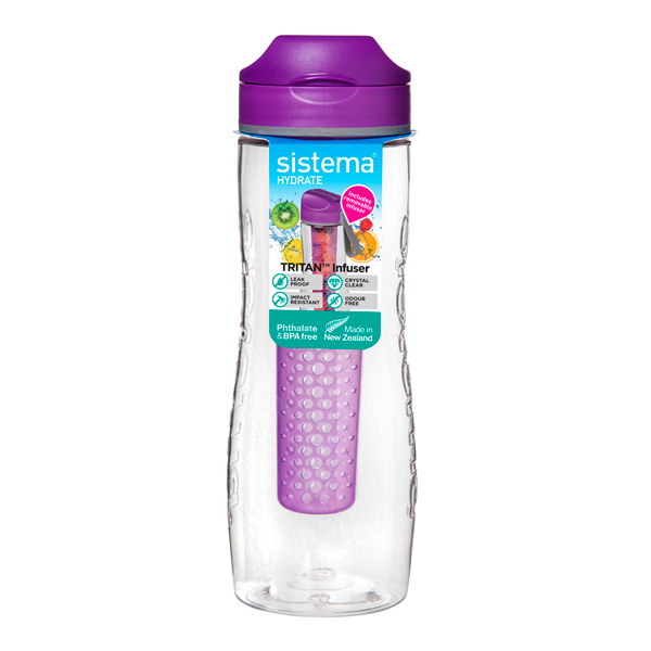 Бутылка для воды Sistema Hydrate Tritan Infuser 800мл фиолетовый(660)