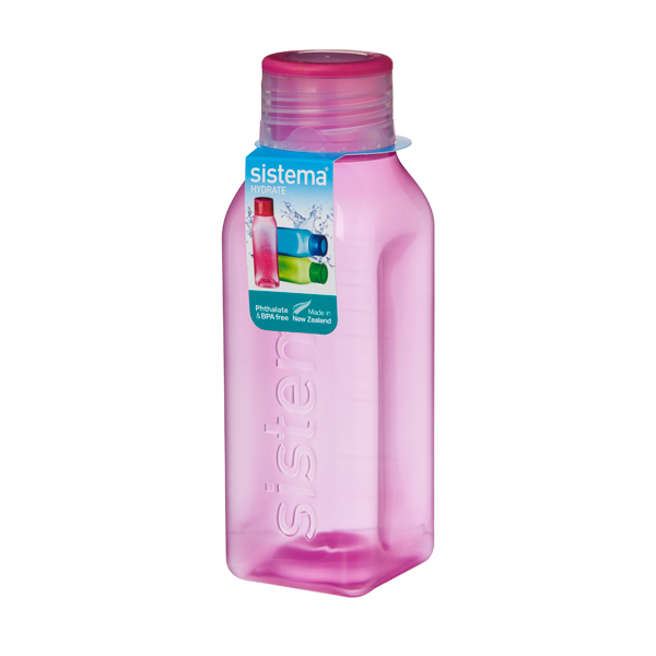 Бутылка для воды Sistema Hydrate Square Bottle 475мл красный (870)