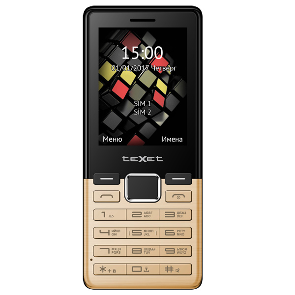 Мобильный телефон teXet TM-230 Gold карты памяти