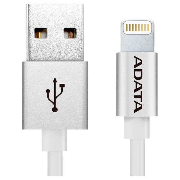 Кабель для iPod, iPhone, iPad ADATA Кабель для iPod, iPhone, iPad ADATAКабели для iPhone, iPad, iPod<br>Чип MFI: Да,<br>Длина кабеля: 1 м,<br>Цвет изоляции: серебристый,<br>Серия: Sync & Charge,<br>Материал диэлектрика: ПВХ,<br>Материал проводника: медь,<br>Тип кабеля: Apple Lightning - USB 2.0 тип А,<br>Покрытие разьемов: никел. сталь,<br>Страна: КНР,<br>Интерфейс связи с ПК: USB 2.0,<br>Зарядка от USB порта: Да,<br>Форма: круглая<br>