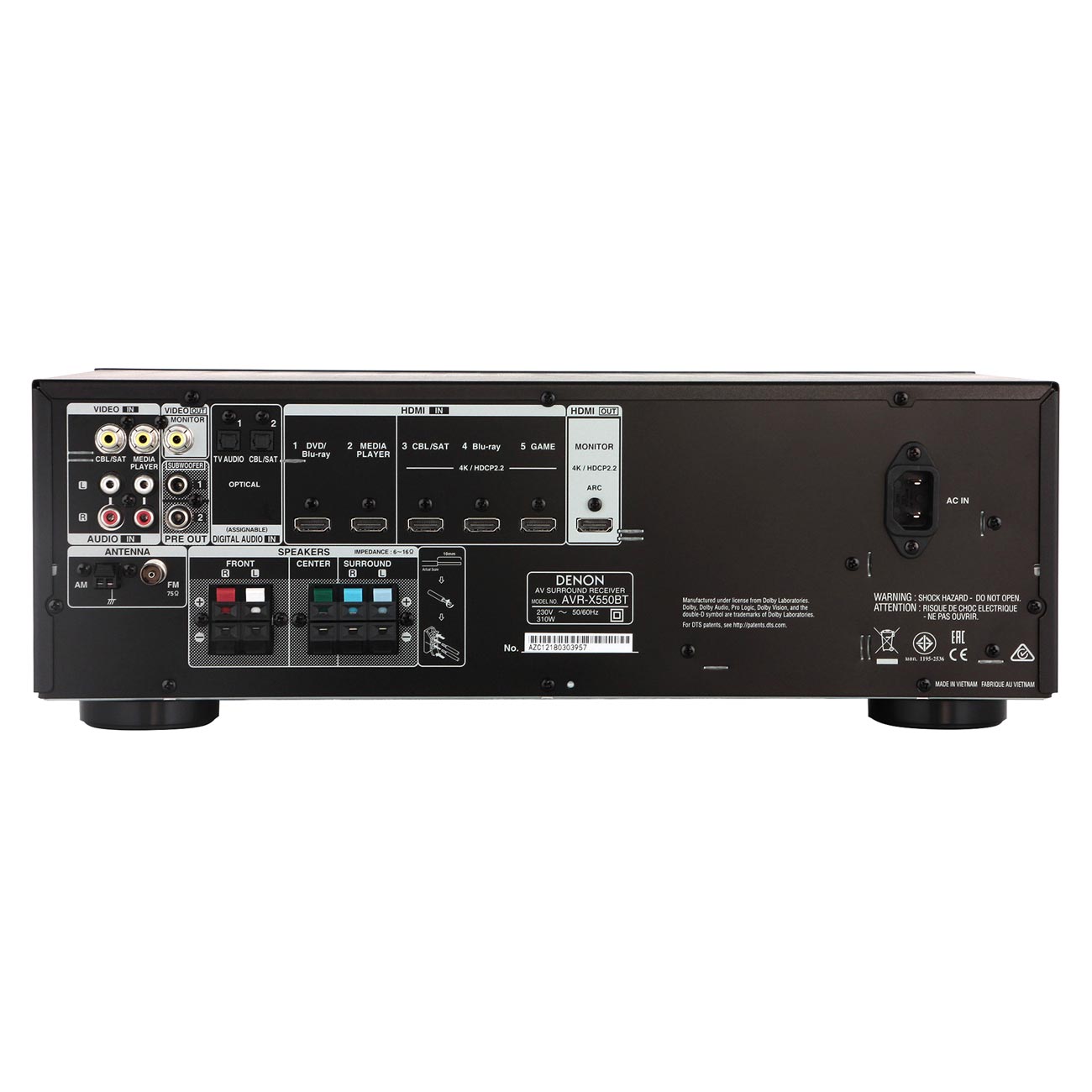 Ресивер Denon AVR-X550BT черный