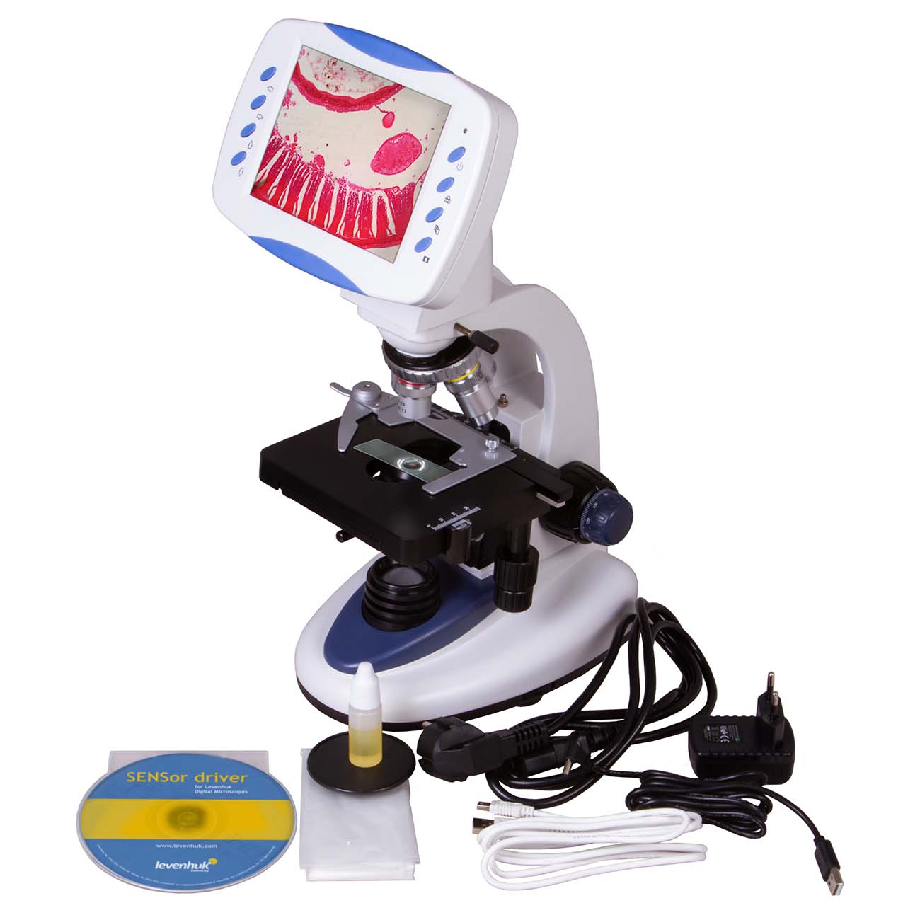 Микроскоп Levenhuk D90L LCD, монокулярный, цифровой (75434)