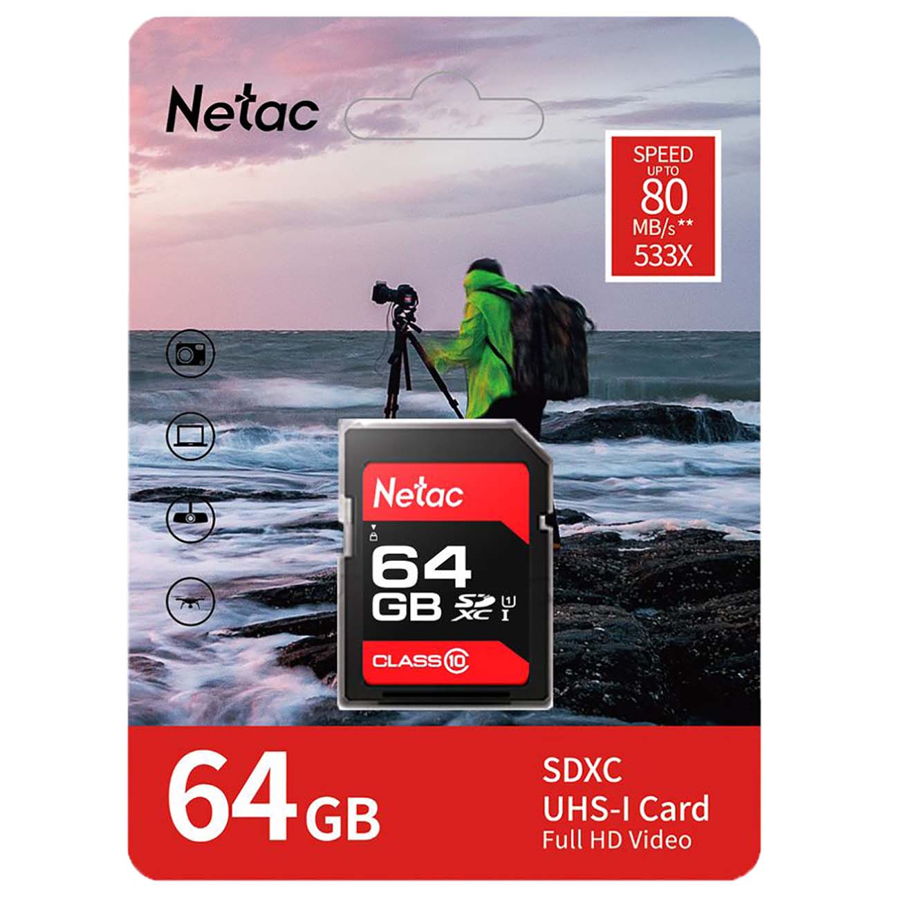Карта памяти SDXC Netac 64GB P600 (NT02P600STN-064G-R)
