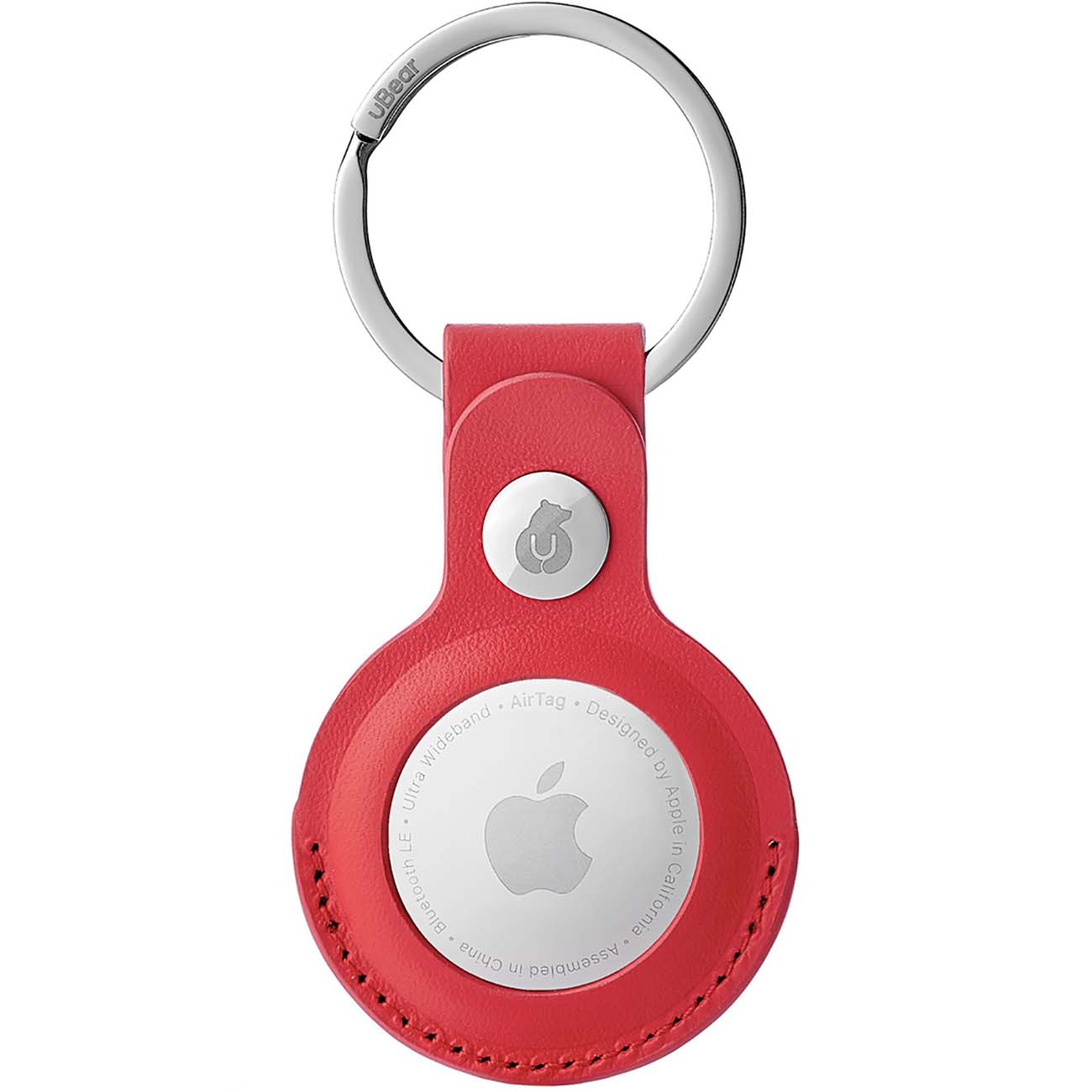 Чехол-брелок для AirTag uBear Capital Case Leather красный