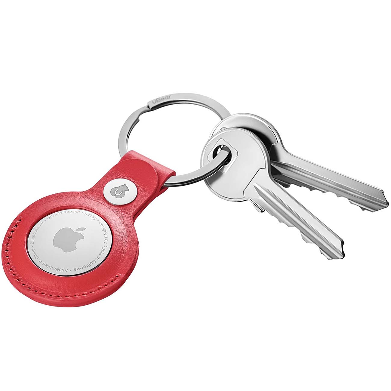 Чехол-брелок для AirTag uBear Capital Case Leather красный