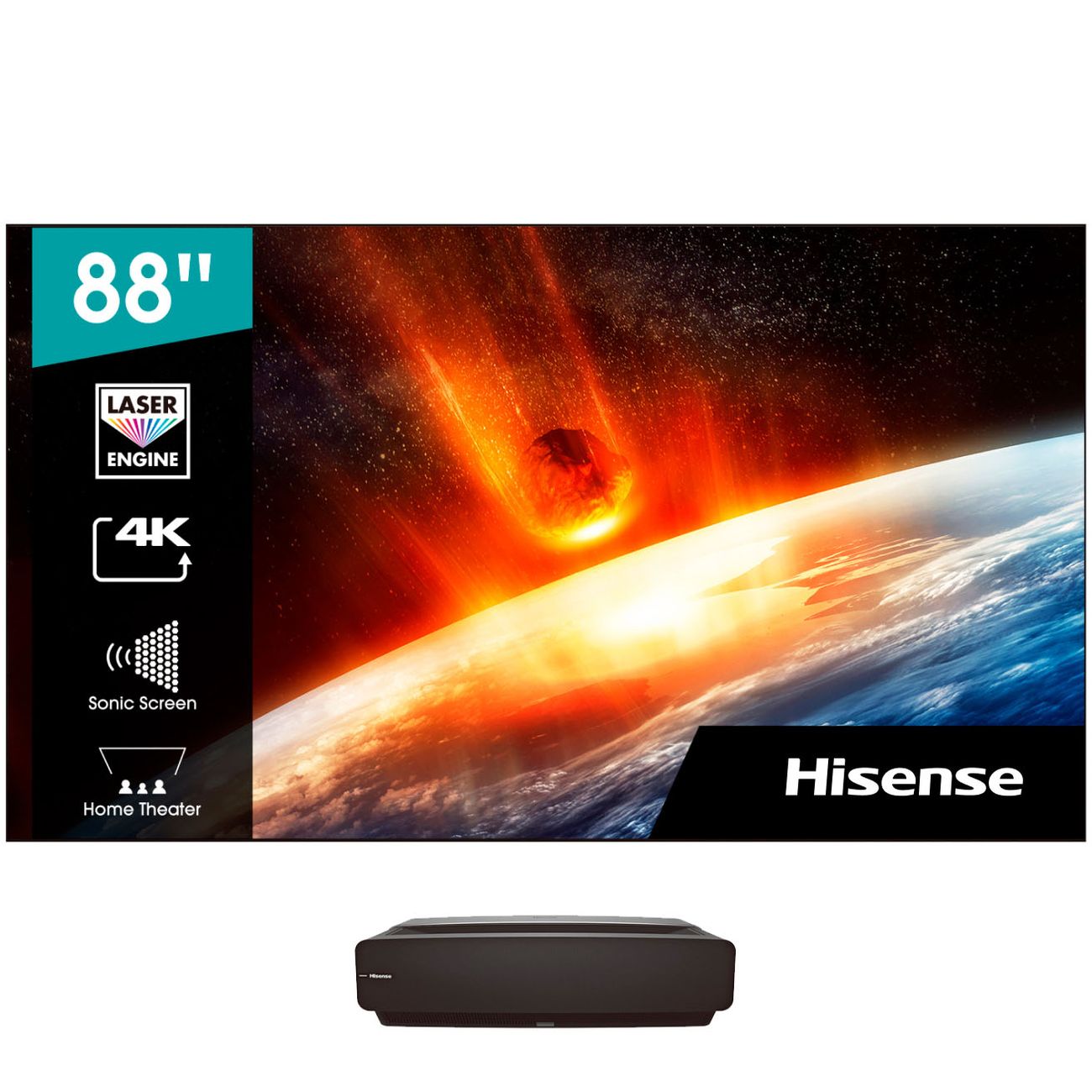 Видеопроектор для домашнего кинотеатра Hisense 88L5VG с экраном