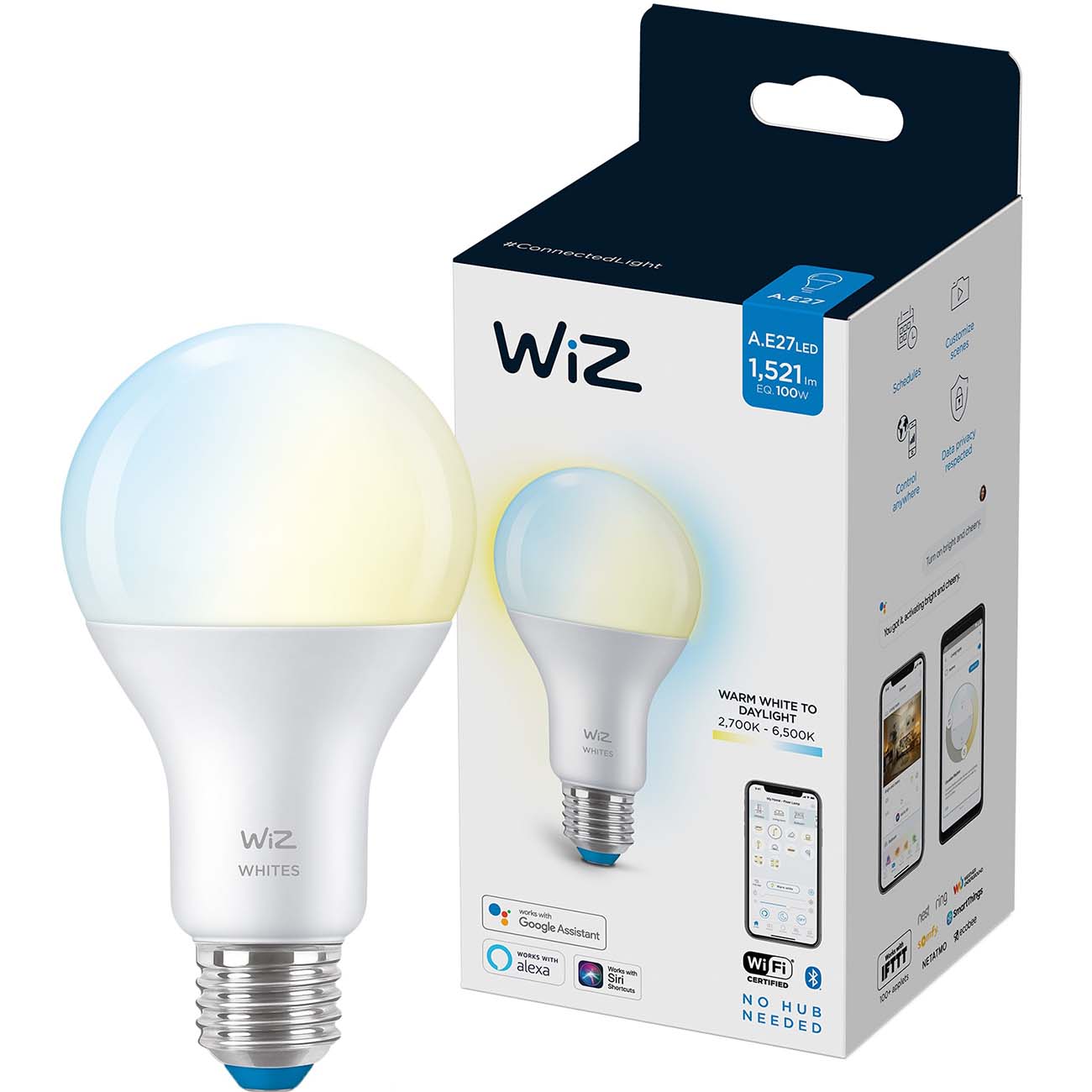 Умная лампочка WiZ Wi-Fi BLE 100W A67 E27 (929002449602)
