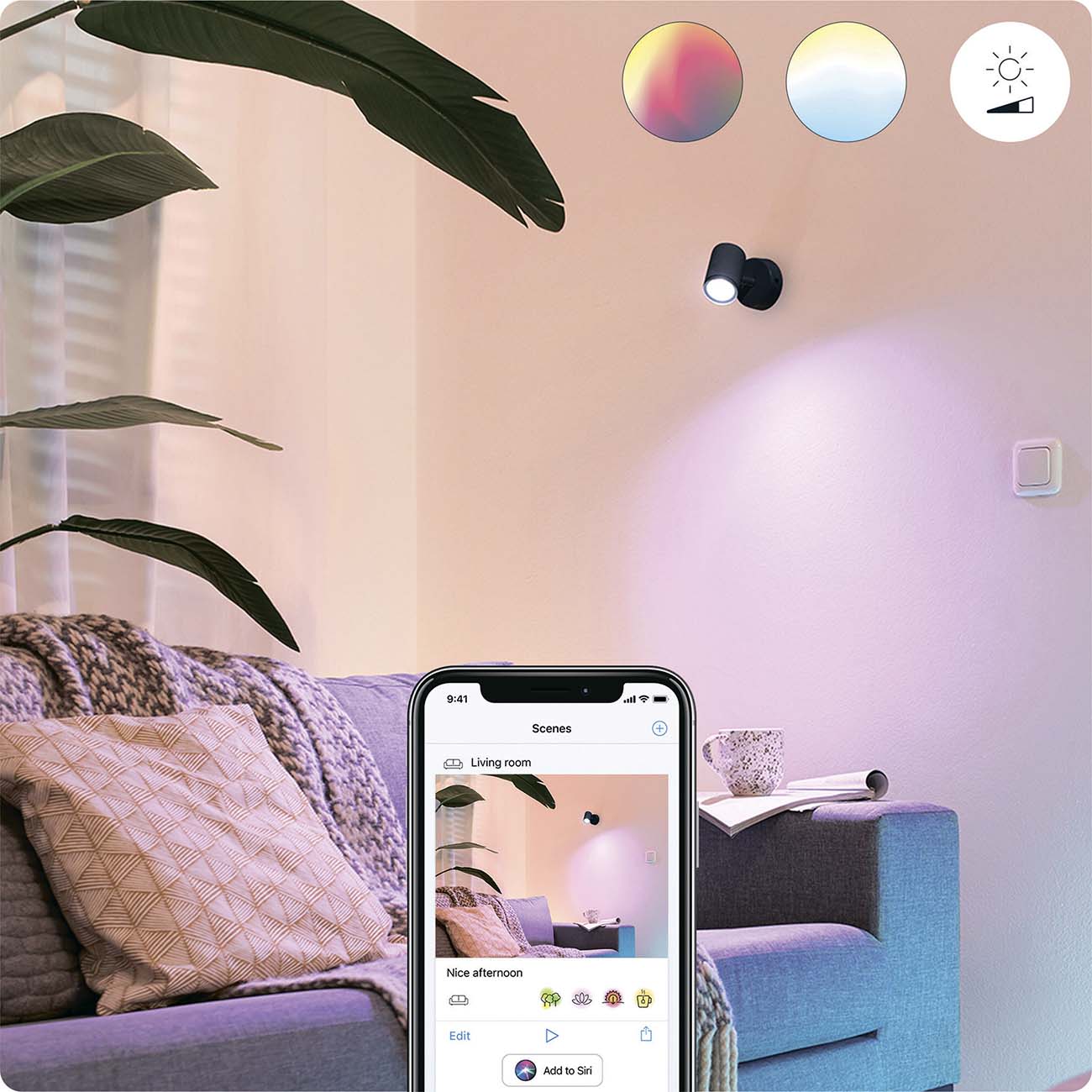 Умный светильник WiZ Spots 1x5W 22-65K RGB (929002659001)