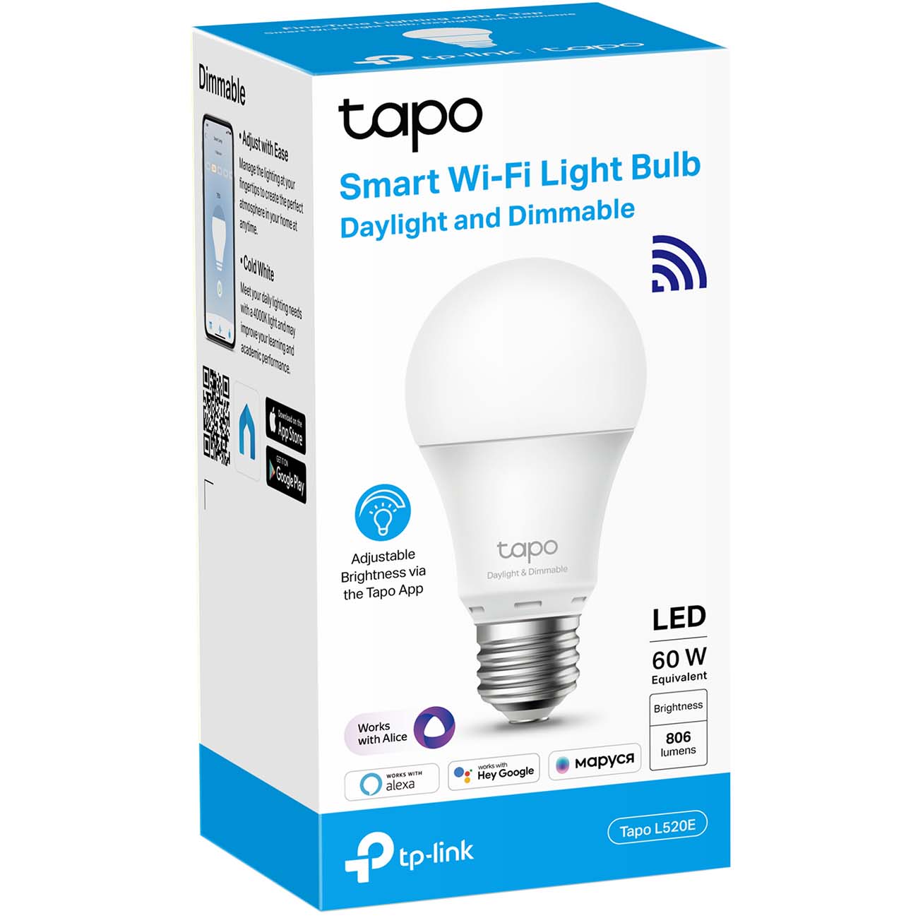 Умная лампочка TP-Link Tapo L520E E27 8.7Вт 806lm Wi