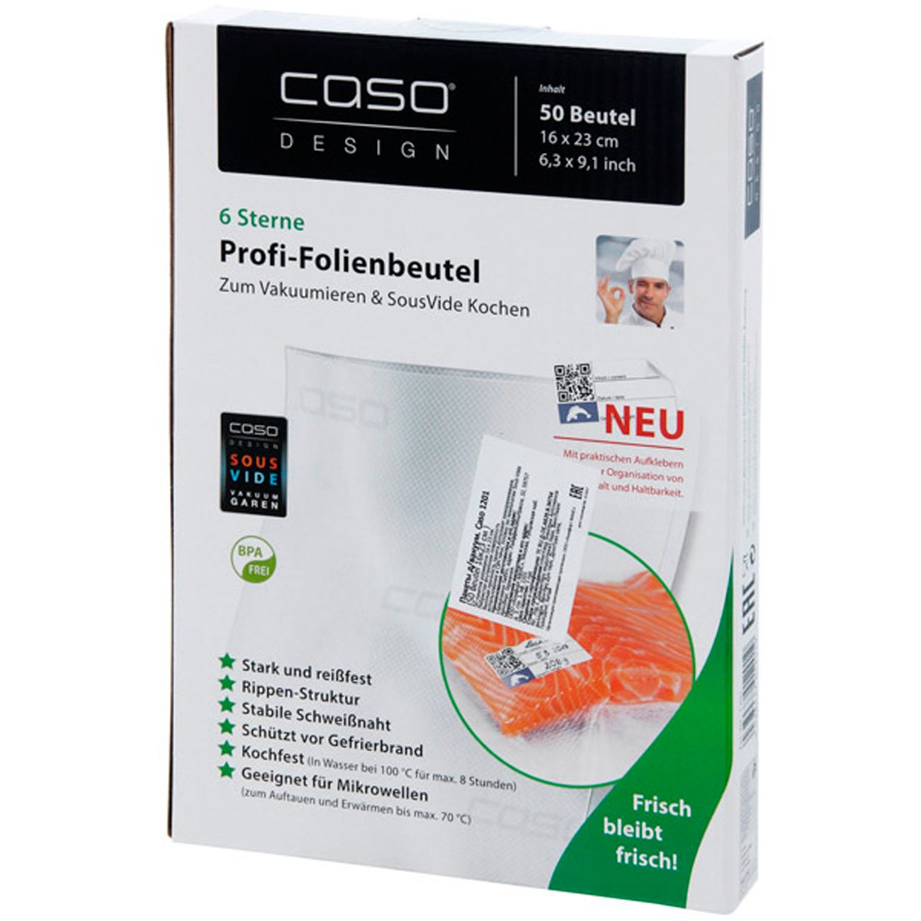 Пакет для вакуумного упаковщика Caso 16x23 см, 50 шт. (1201) фото