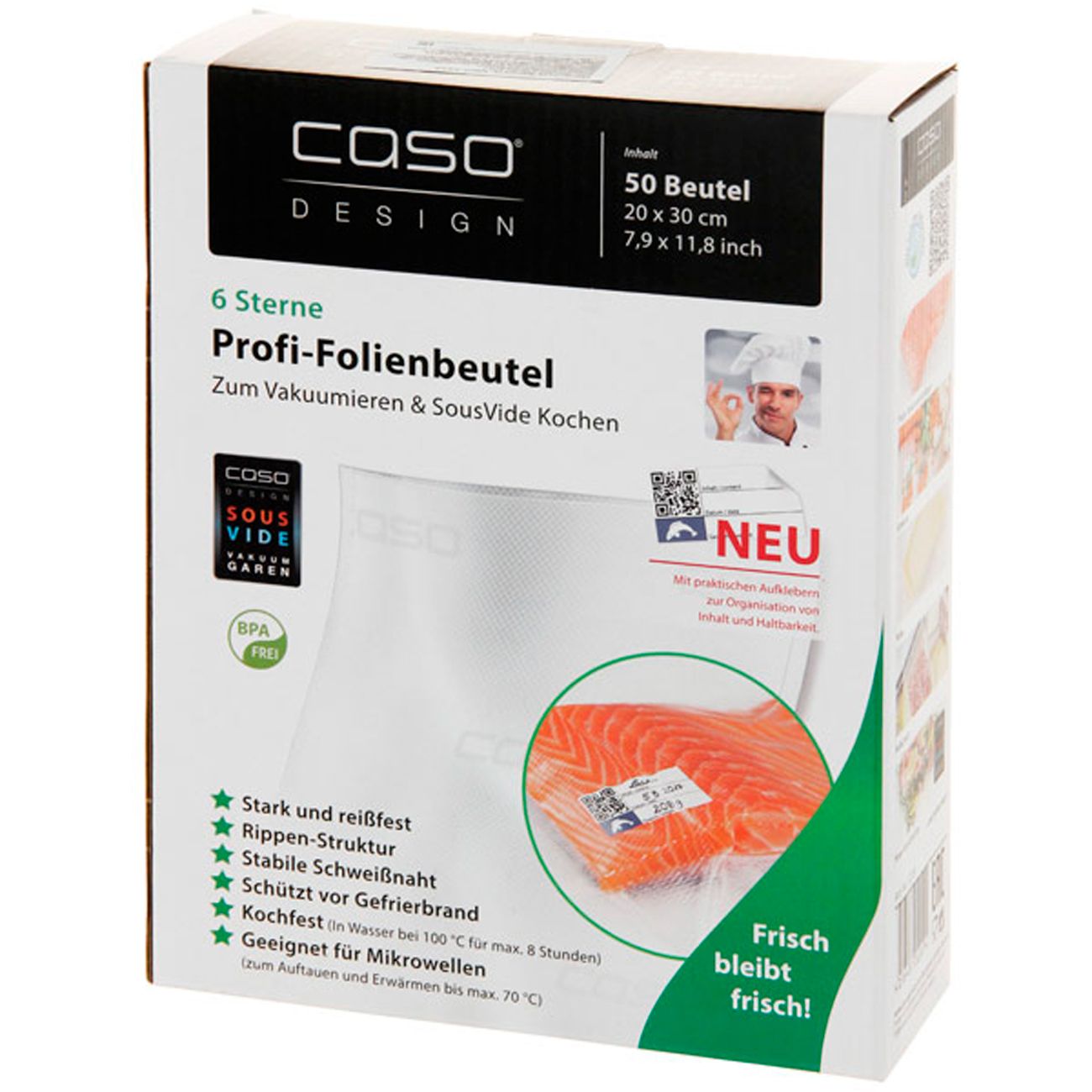 Пакет для вакуумного упаковщика Caso 20x30 см, 50 шт. (1219) фото