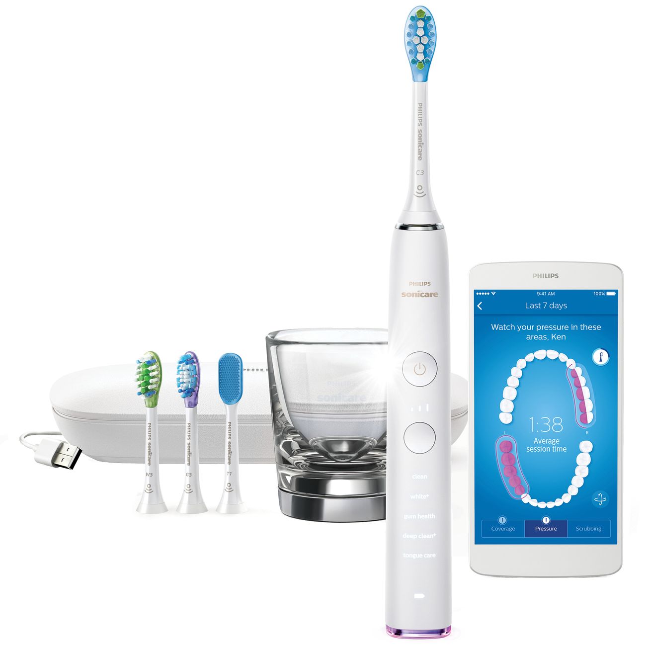 Электрическая зубная щетка Philips Sonicare DiamondClean Smart HX9924/07 с приложением фото