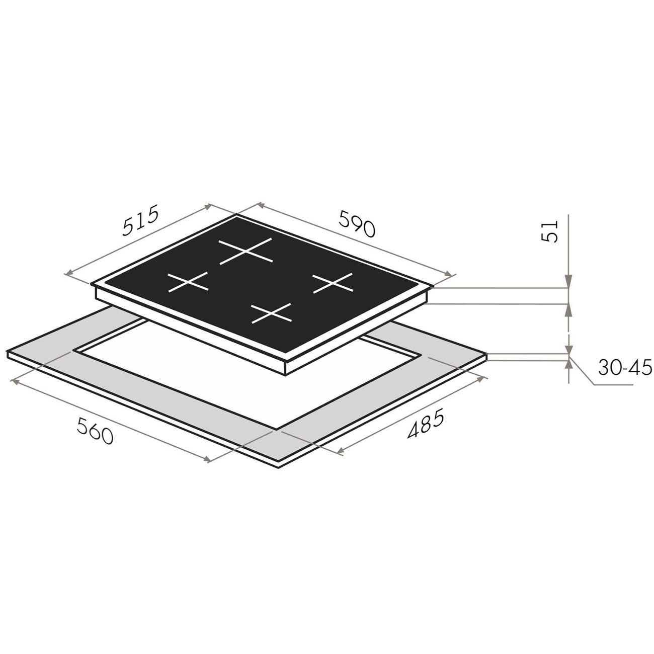 Встраиваемая комбинированная панель Maunfeld EEHG.64.13CB.KG