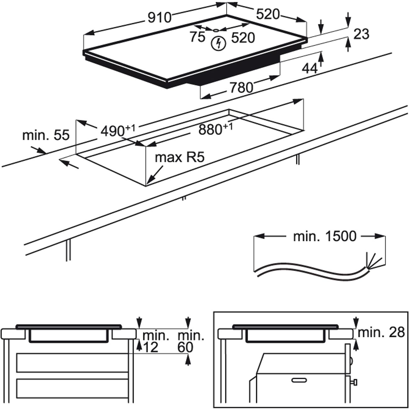 Встраиваемая индукционная панель независимая Electrolux EIV9467