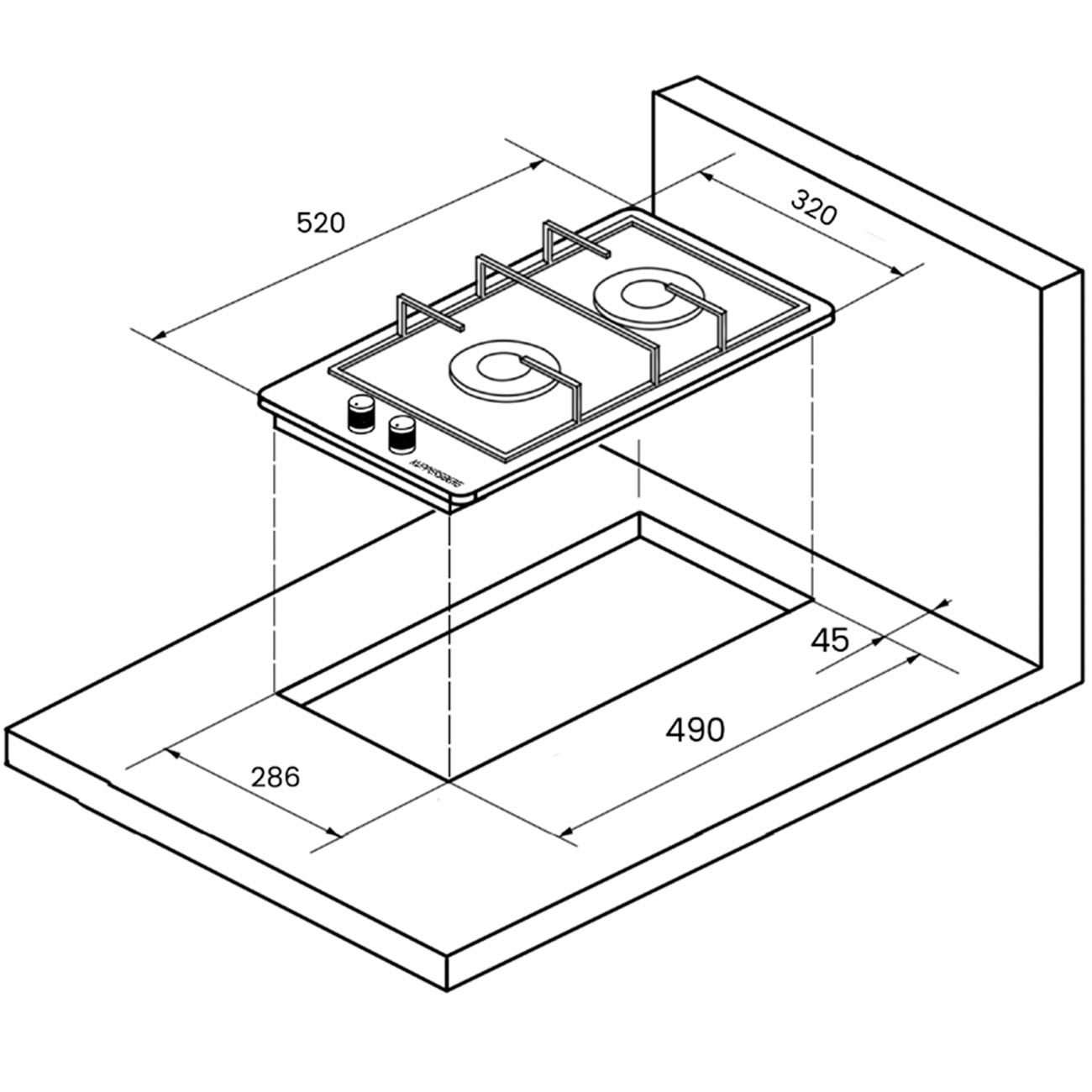 Встраиваемая модульная газовая панель независимая Kuppersberg FBG 36 WG