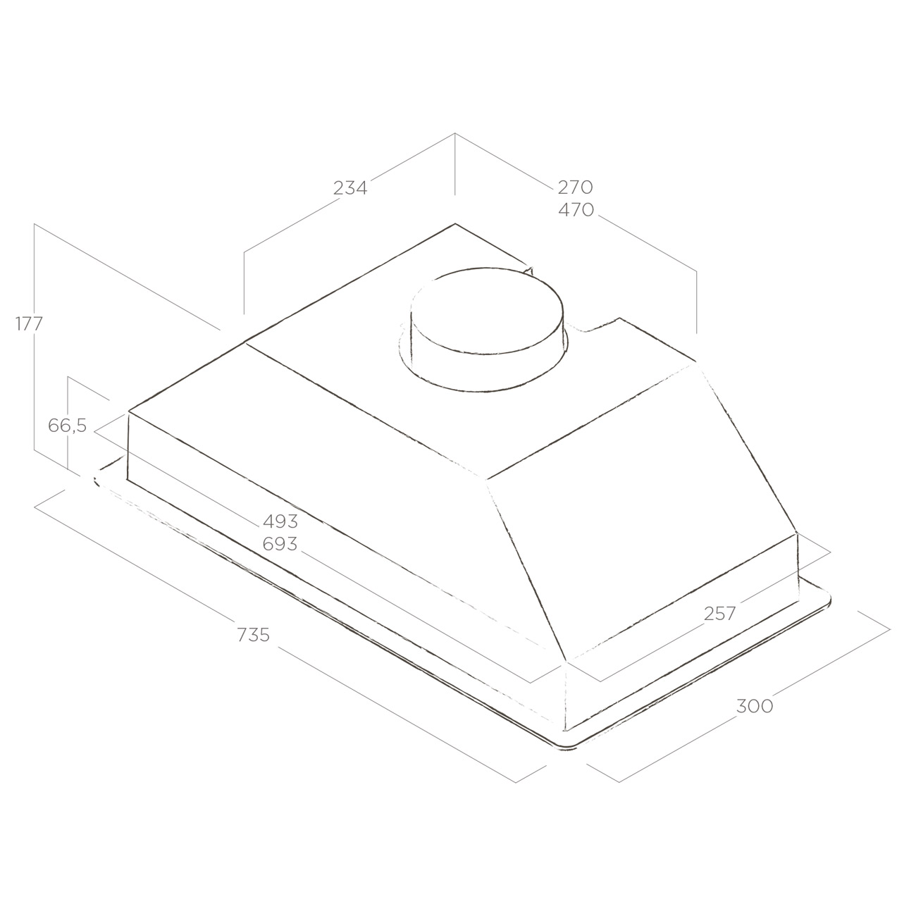 Вытяжка полностью встраиваемая Turboair LEI C GR/A/72