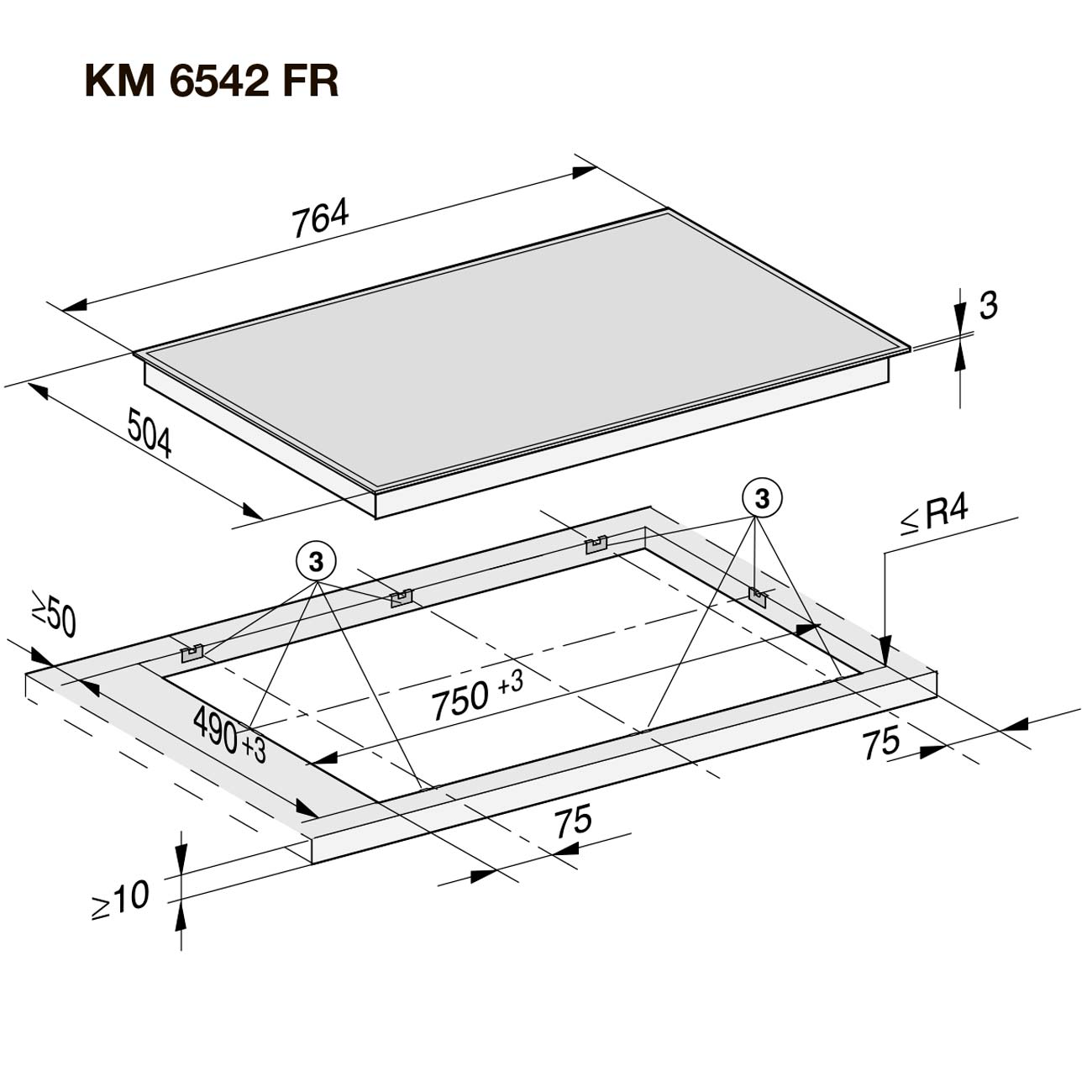 Встраиваемая электрическая панель Премиум Miele KM6542 FR