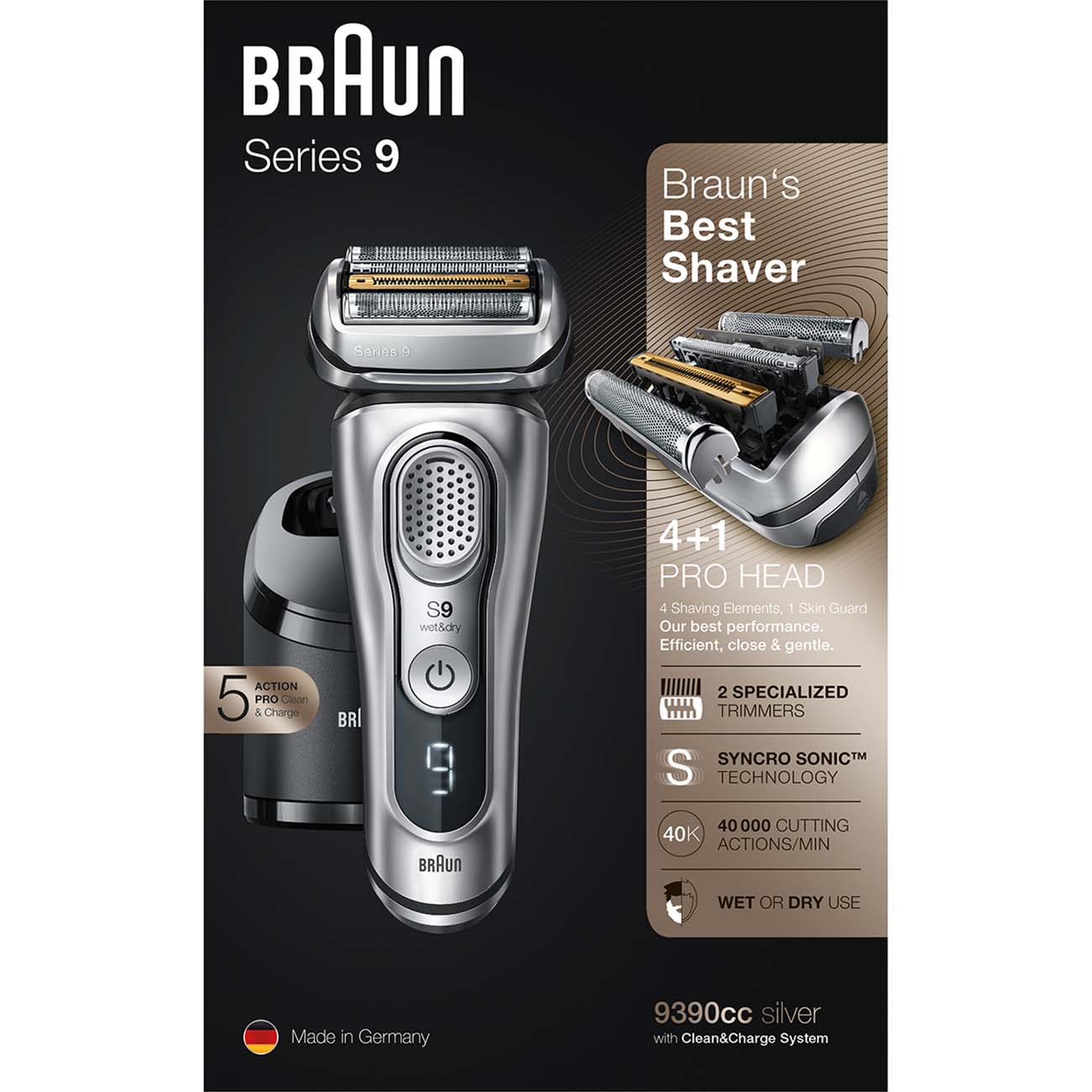 Электробритва Braun 9390cc серебристый