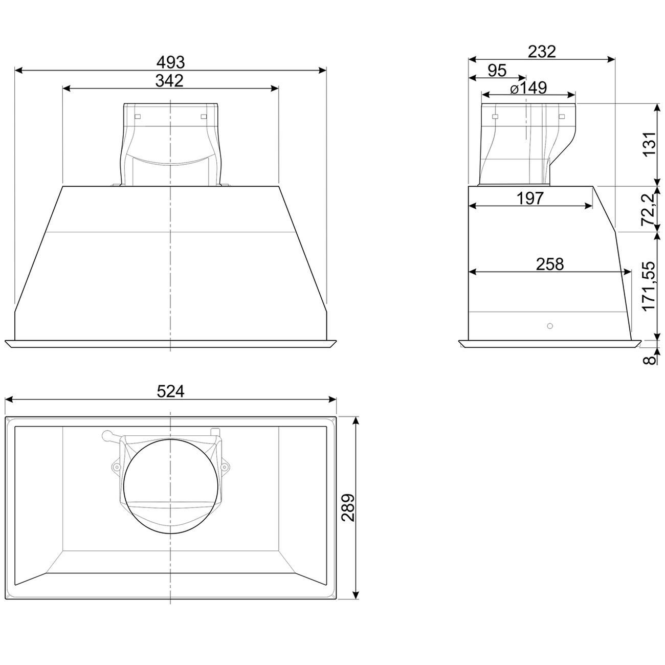 Вытяжка полностью встраиваемая Премиум Smeg KSEG7XSA