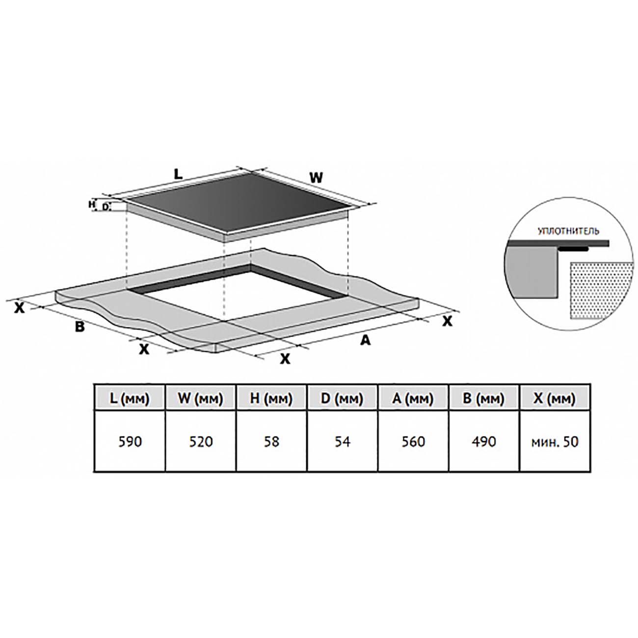 Встраиваемая индукционная панель независимая Korting HI 64560 BB
