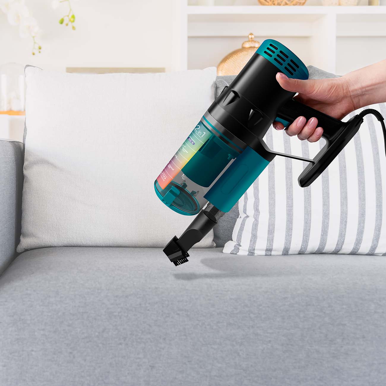 Пылесос ручной (handstick) Vixter VCW-3800 синевато-зеленый утиный