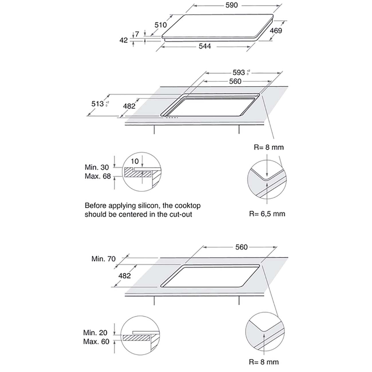 Встраиваемая газовая панель независимая Whirlpool GOFL 629/NB