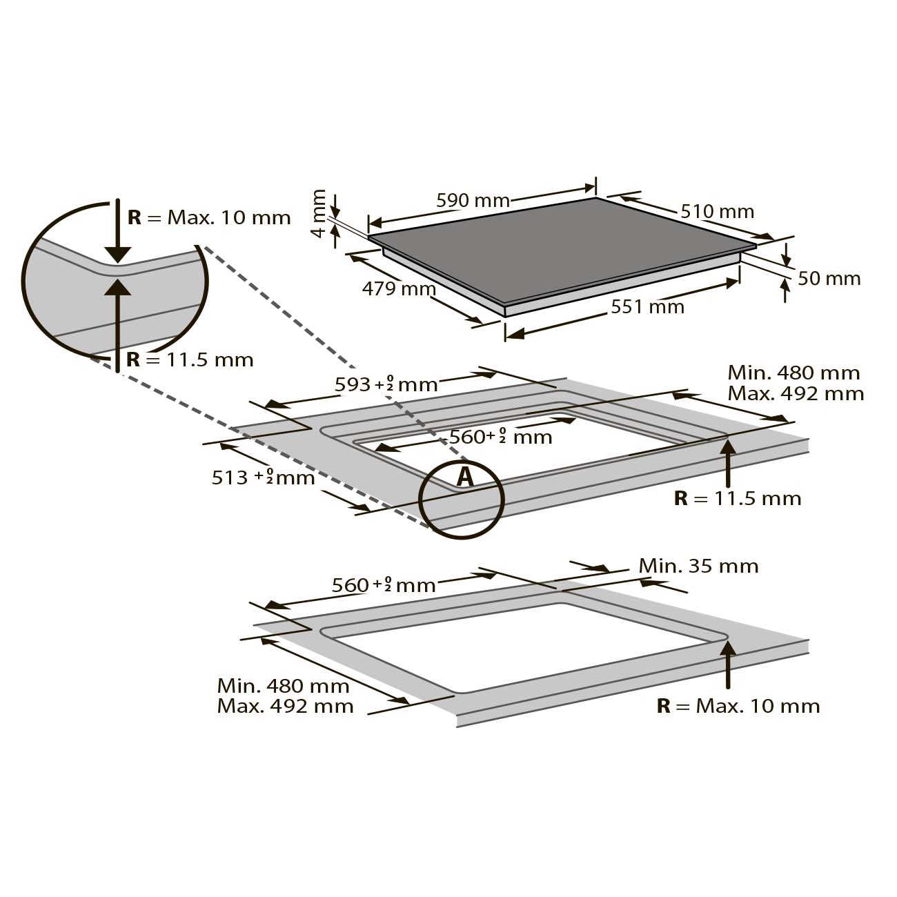 Встраиваемая индукционная панель независимая Hotpoint-Ariston HQ 1760S NE