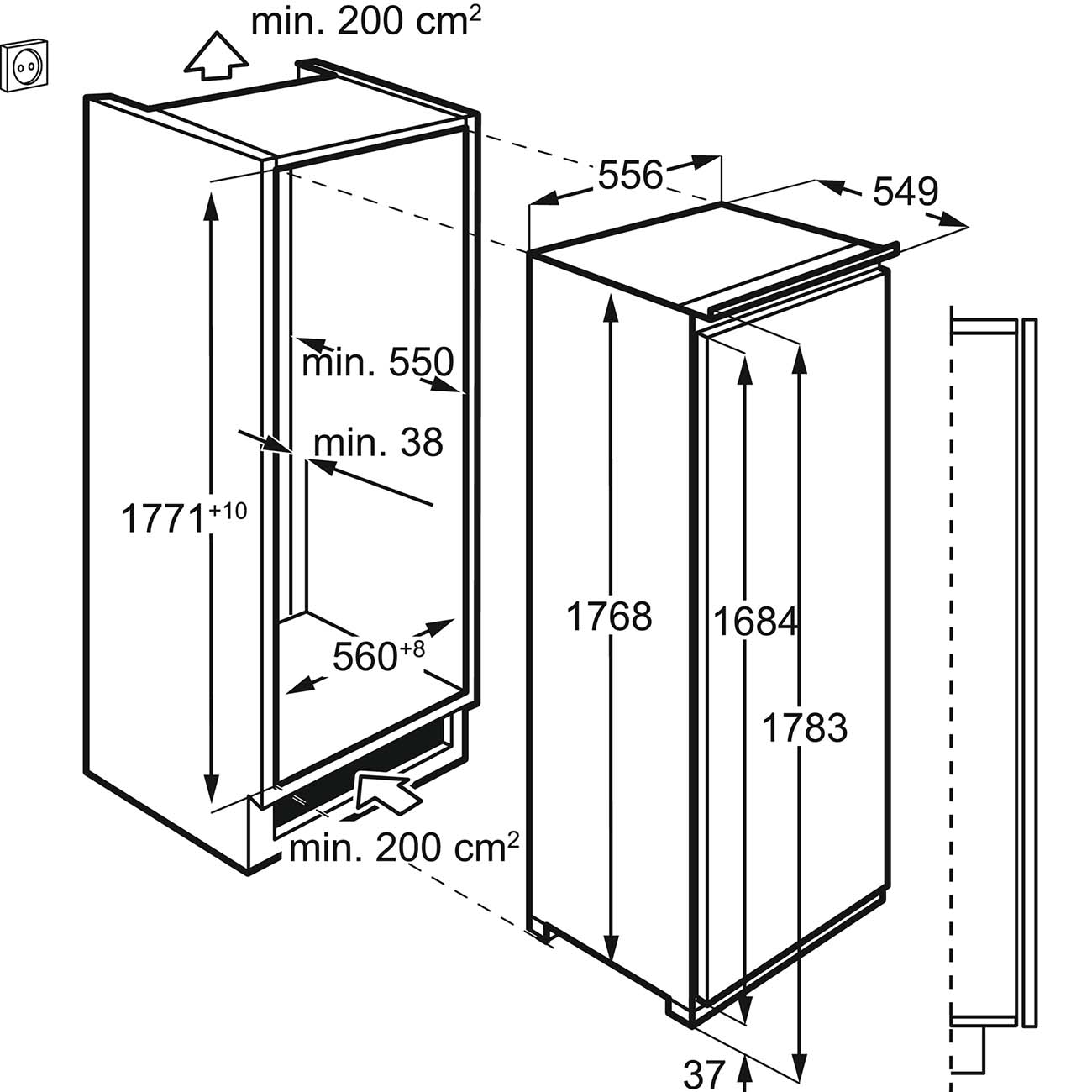Встраиваемый морозильник AEG ABR818F6NC