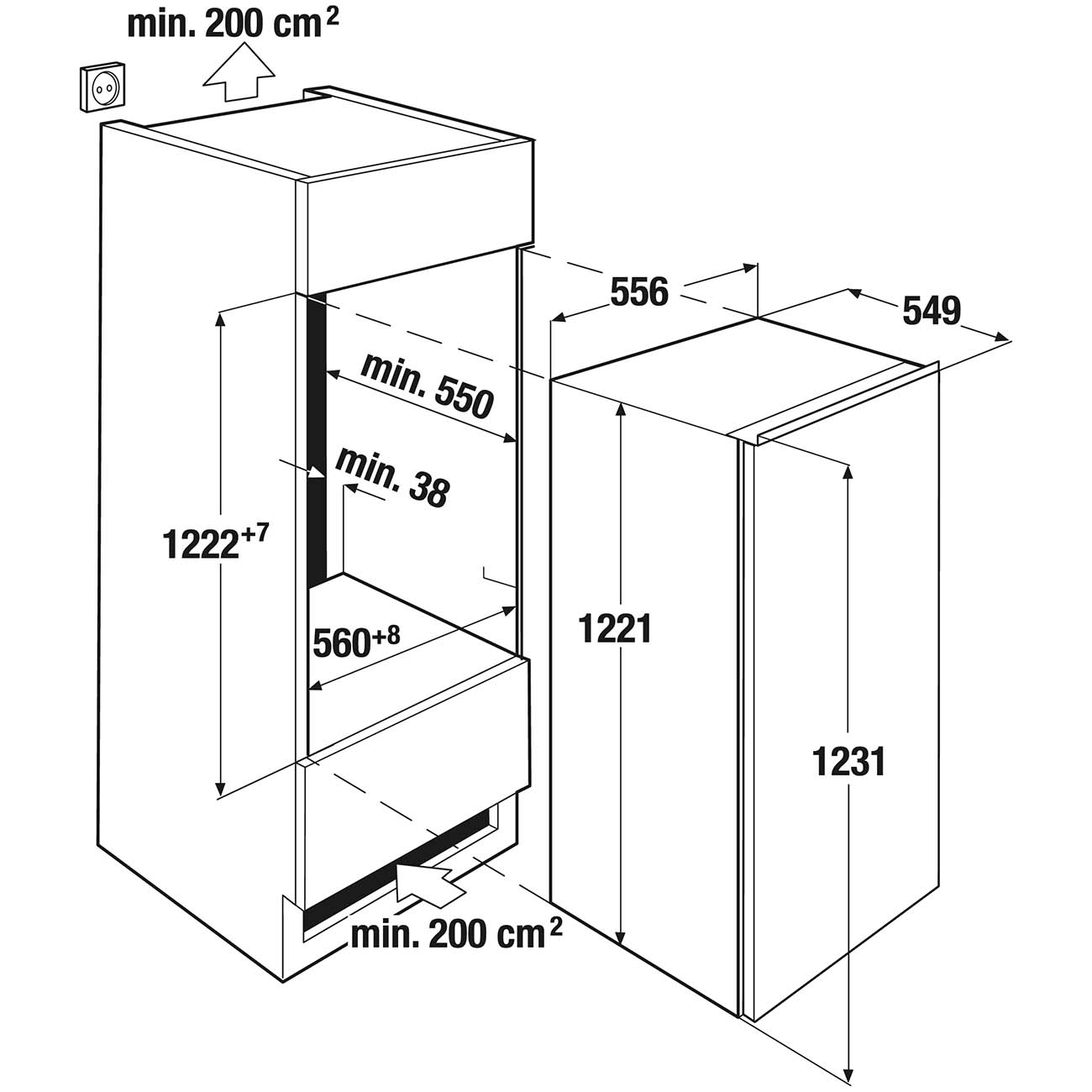 Встраиваемый холодильник однодверный Kuppersbusch FK 4500.0i