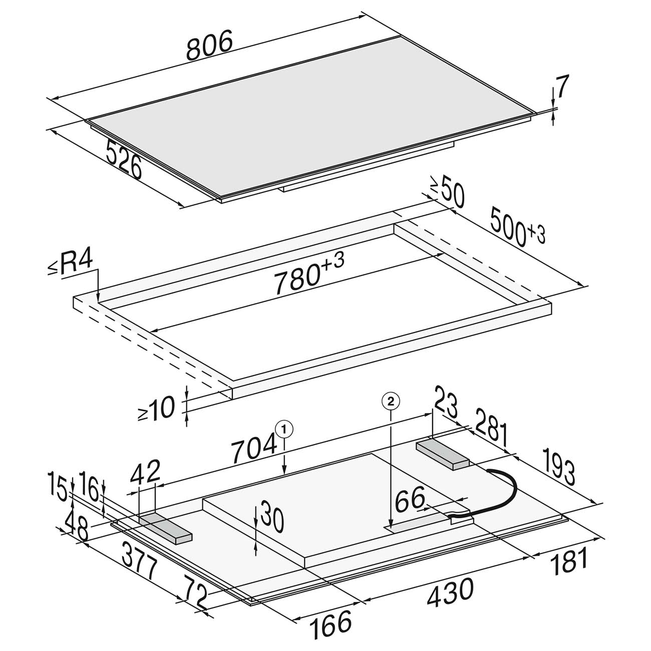 Встраиваемая индукционная панель независимая Miele KM7174 FR
