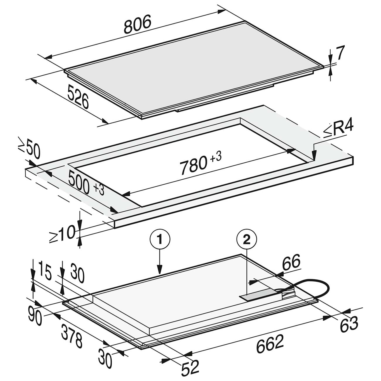 Встраиваемая индукционная панель независимая Miele KM7575 FR