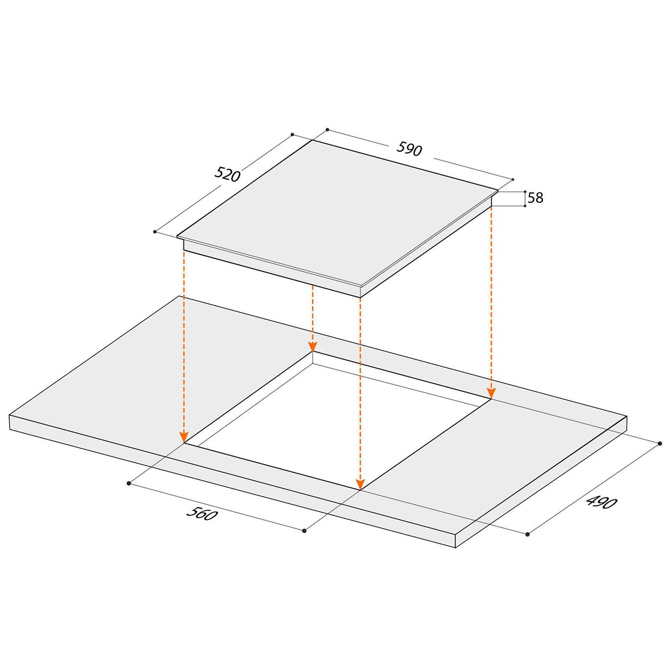 Встраиваемая индукционная панель независимая Hebermann HBKI 6040.1 B